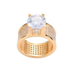 Moissanite Ring Wish Hot European and American Hiphop Shining Ring Fashion High end Trendy Men's Ring