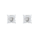 925 sterling silver moissanite earrings, hip-hop style, simple square design, suitable for daily wear, office wear, and casual outings.