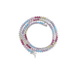 3mm 3-Claw Colored Tennis Chain S925 Silver Moissanite Inlaid Euro-American Hip-Hop TenniChain Multi-Color Spliced Tennis Necklace for Women