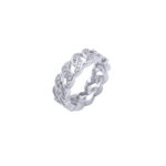 3 Diamond Cuban Rings Explosive Hip Hop 925 Pure Silver with Moissanite New Cuban Chain Ring