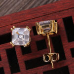 925 silver classic square moissanite fashion earrings, hip-hop style earrings, fashionable earrings suitable for both men and women, personalized earrings.