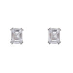925 sterling silver ladder square moissanite earrings, fashionable new earrings, simple small square earrings.