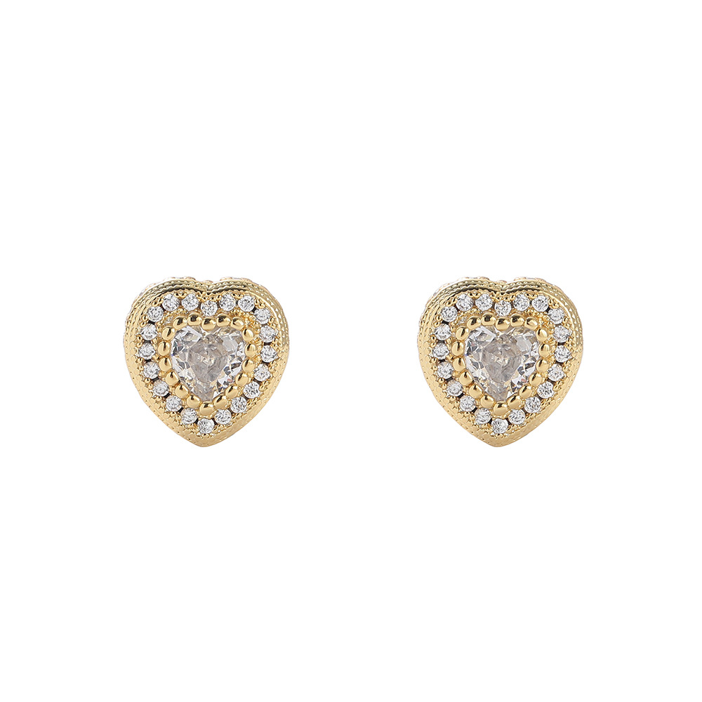 O1CN01pvMuL21EqA5zeViK4_!!2215781360402-0-cib 925 silver heart-shaped earrings, featuring moissanite, are a new hip-hop fashion trend for both men and women. These double-layered heart-shaped earrings are a must-have for any fashionable ear. - Image 1