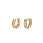 925 sterling silver inlaid moissanite hoop earrings, hip-hop style earrings, sparkling fashionable earrings, suitable for both men and women.