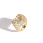 Love filled 925 silver ring, popular hip-hop moissanite stone ring, new men's chain ring