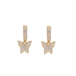925 sterling silver butterfly earrings, set with moissanite hip-hop personalized couple accessories, butterfly earrings for women.
