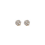 925 sterling silver small flower earrings set with moissanite hip-hop girl personality couple accessory daisy flower earrings.