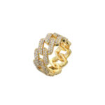 11mm full diamond Cuban ring popular hip-hop 925 sterling silver moissanite new foreign trade Cuban chain ring for men
