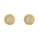 925 silver plated with 18k gold, ultra-shiny round earrings with moissanite, a new popular and uniquely designed earring for both men and women.