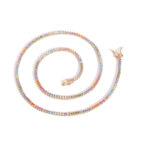 2mm Colored 3-Claw Moissanite Tennis Chain European and American Hip-Hop Jewelry, Tennischain Fine Necklace