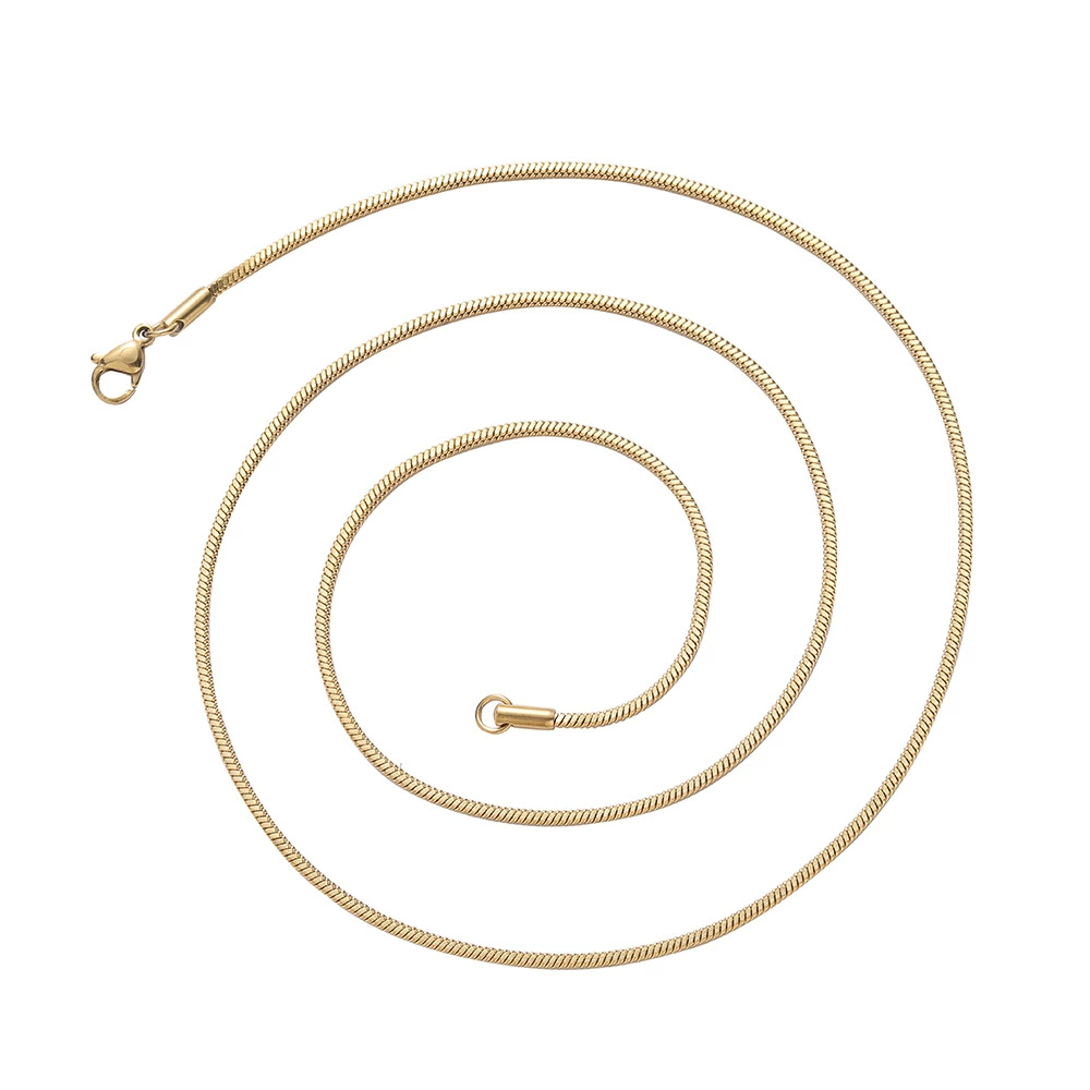 e9c273e2-d298-46fa-bfd7-b30a0a147cd8 2mm square snake chain 925 silver moissanite clavicle chain European and American hip-hop jewelry matching chain vacuum plating pendant jewelry chain - Image 1